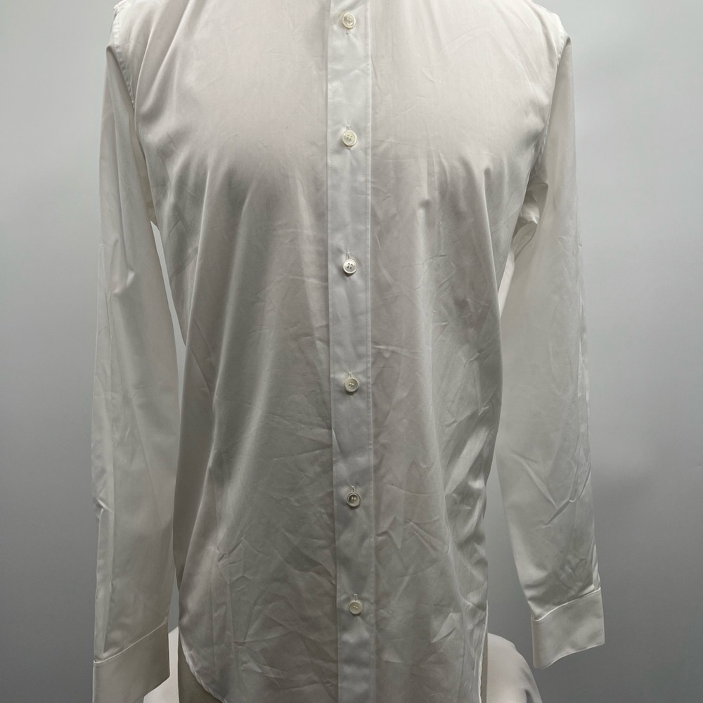 Celine Press Hedi Slimane Men's White Button Up Long Sleeve Wing Collar Shirt 16
